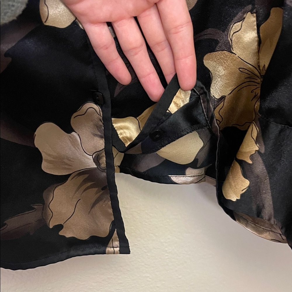 Floral Satin Women's Top - Picture 7 of 7